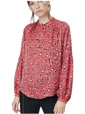 MUNTHE Pink Leopard Print Blouse, Size EU 44.